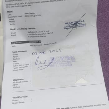 14 Günlük Onvo Senna TV'de Ekran Arızası Ve Servis Sorunu