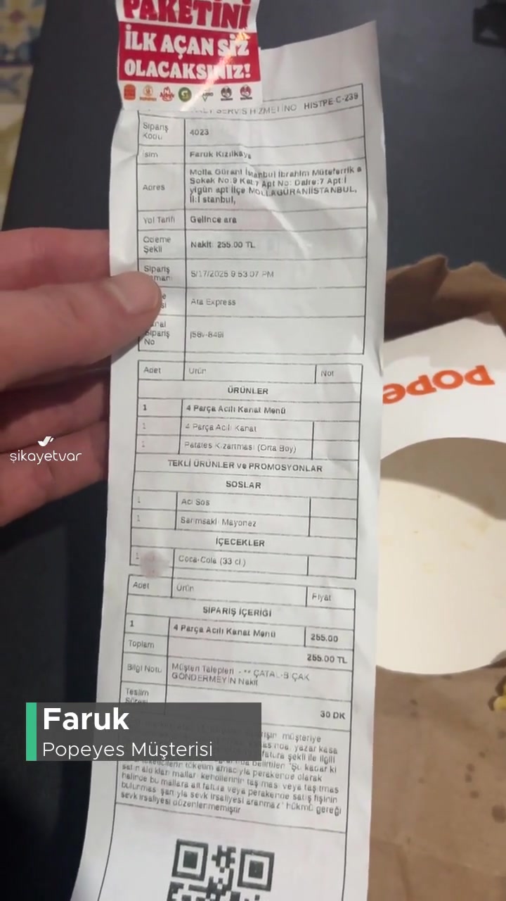 Popeyes Küflü Mayonez Ve Yanlış Sipariş videonun kapak resmi