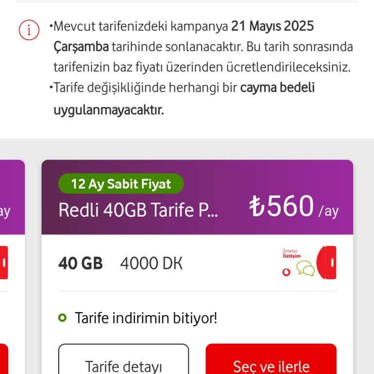 Vodafone'un Yüksek Tarifeleri Nedeniyle Operatör Değişikliği Düşüncesi