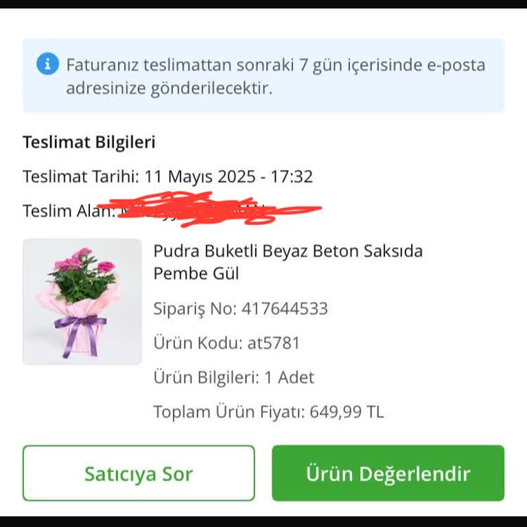 Teslim Edilmeyen Çiçek Ve Yetersiz Müşteri Hizmeti Deneyimi