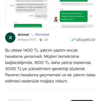 Portobet Yatırdığım Parayı Alıp Ek Ödeme Talep Etti, Paramı Kaybettim