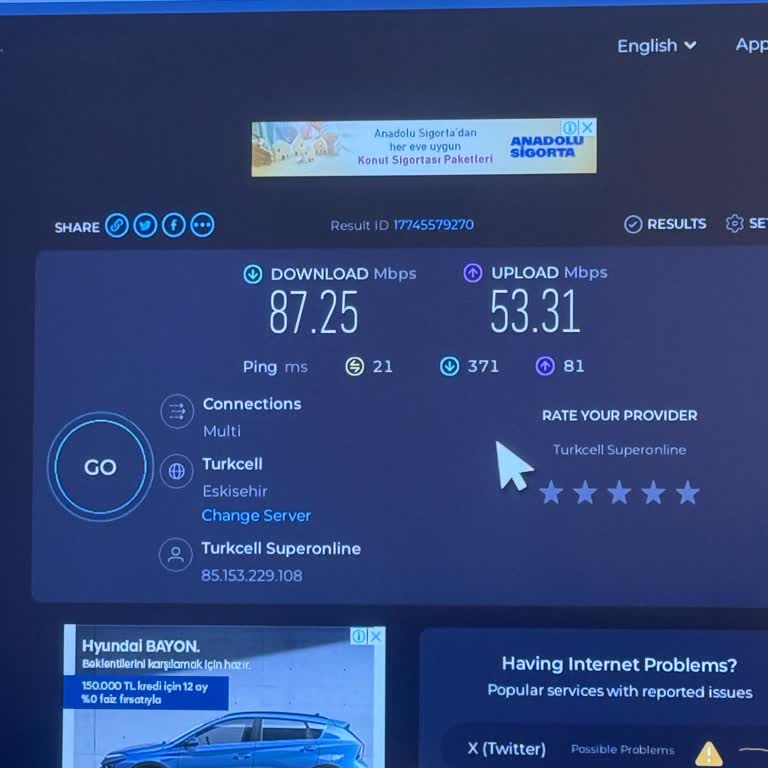 1.000 Mbps İnternet Yerine 87 Mbps Hız Alıyorum, Çözüm Sunulmuyor