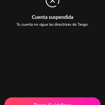 Cuenta de Tango suspendida, solicito reactivación