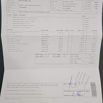 Bakımda Değiştirilmeyen Parçalar Nedeniyle Mağduriyet Yaşıyorum