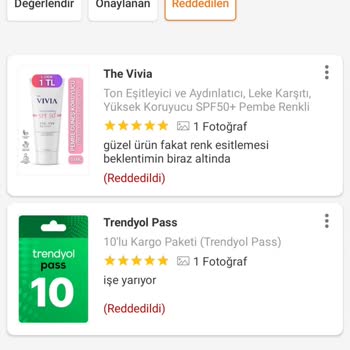 Yorum Reddedildi Ve Kupon Tanımlanmadı