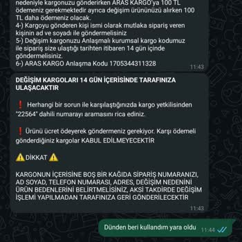 Yanlış Beden Tablosu Ve Ekstra Ücret Talebi Mağduriyeti