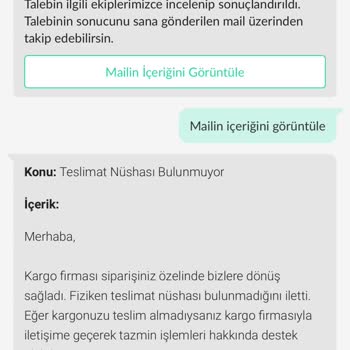 Yanlış Teslimat Ve Yetersiz Destek Nedeniyle Mağduriyet