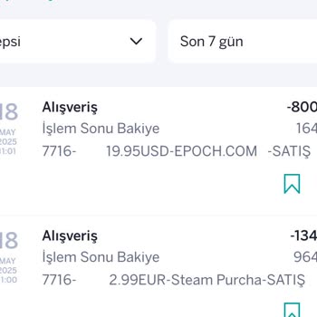 Haberim Olmadan Epoch Kartımdan Yüksek Tutar Çekildi