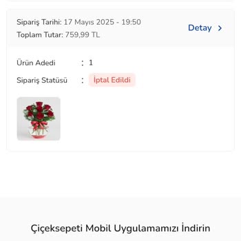 Çiçek Siparişim İptal Edildi Ücret İadesi Yapılmadı