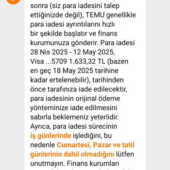 Temu'dan İptal Edilen Alışverişimin İadesi Kredi Kartıma Yansıtılmadı