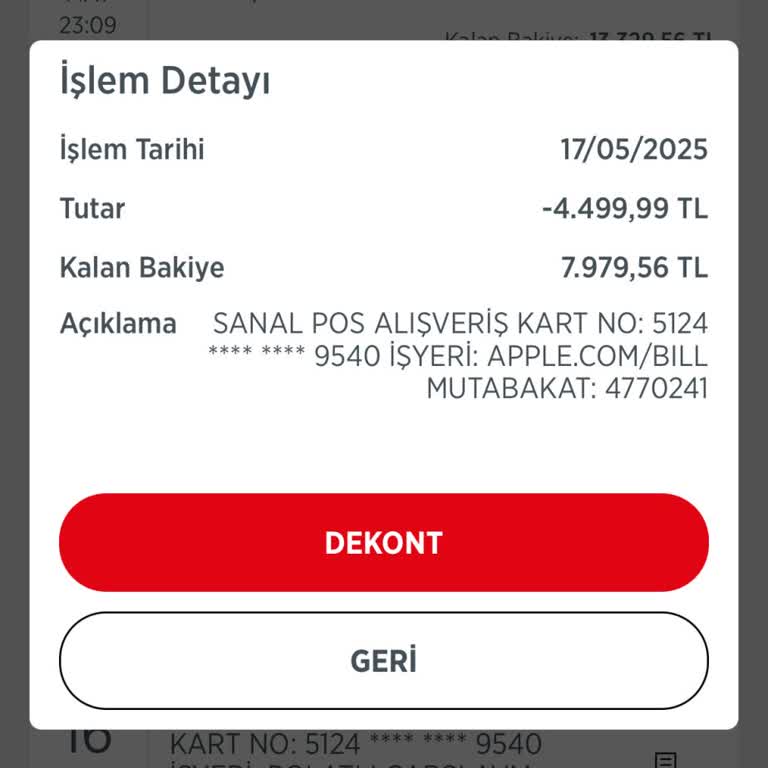 Haberim Olmadan Hesabımdan Apple Üzerinden 4999TL Çekildi