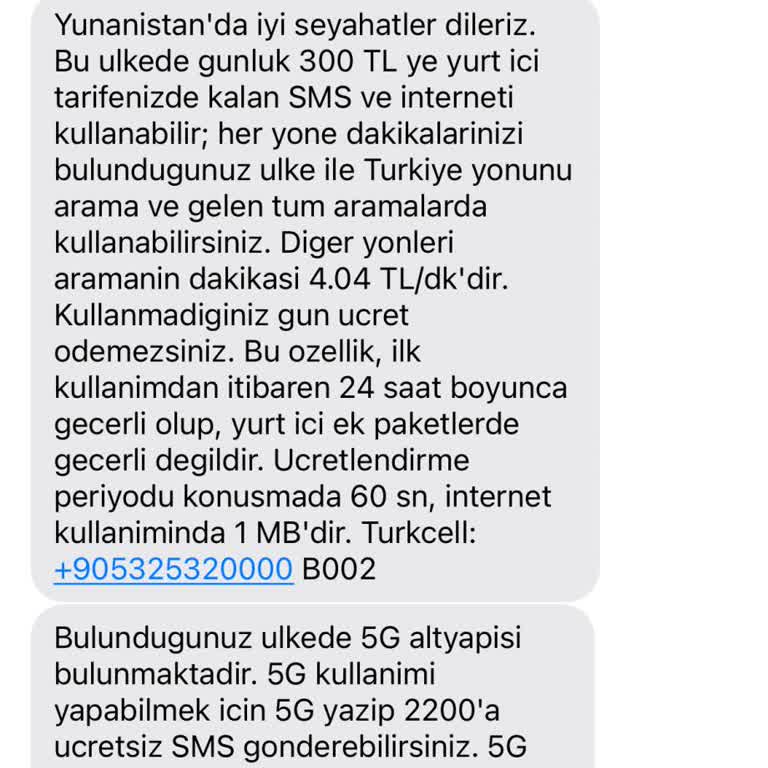 Yunanistan'a Bağlanıp Ekstra Ücret Yansıtılması Ve Ücret İadesi Talebi
