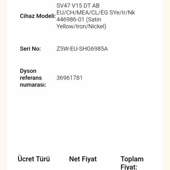 Dyson Servis Sürecinde Fiyat Artışı Ve İletişim Sorunu Yaşadım