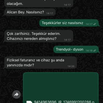 Dyson Türkiye'den Fatura Gönderilmemesi Ve Garanti Kaydı Sorunu