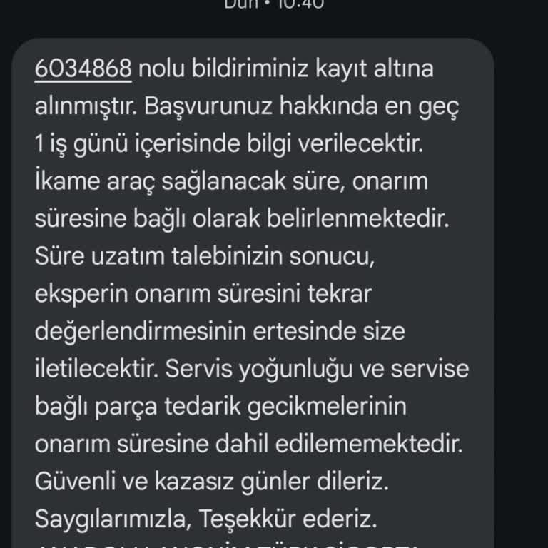 İkame Araç Süresi Uzatılmıyor, Mağdur Ediliyorum!