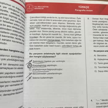 Konu Pekiştirme Testinde Yanlış Cevap Anahtarı Sorunu