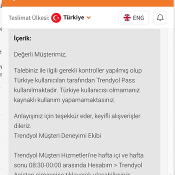 Trendyol Pass Türkiye Kullanıcısı Olduğum Halde Sistem Azerbaycan'da Gösteriyor Çözüm Yok