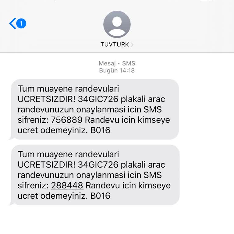 Adıma Kayıtlı Olmayan Araç İçin Tüvtürk'ten Mesaj Aldım