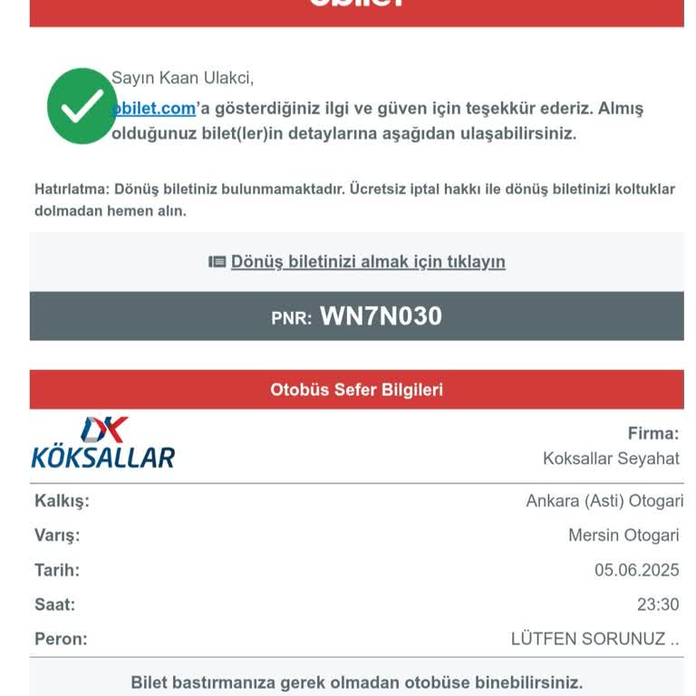 Bayram Dönemi Bilet İptali Nedeniyle Mağduriyet Yaşadım