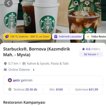 Starbucks GetirYemek Kampanyası Uygulanmadı, Müşteri Hizmetleri Çözüm Sunmadı