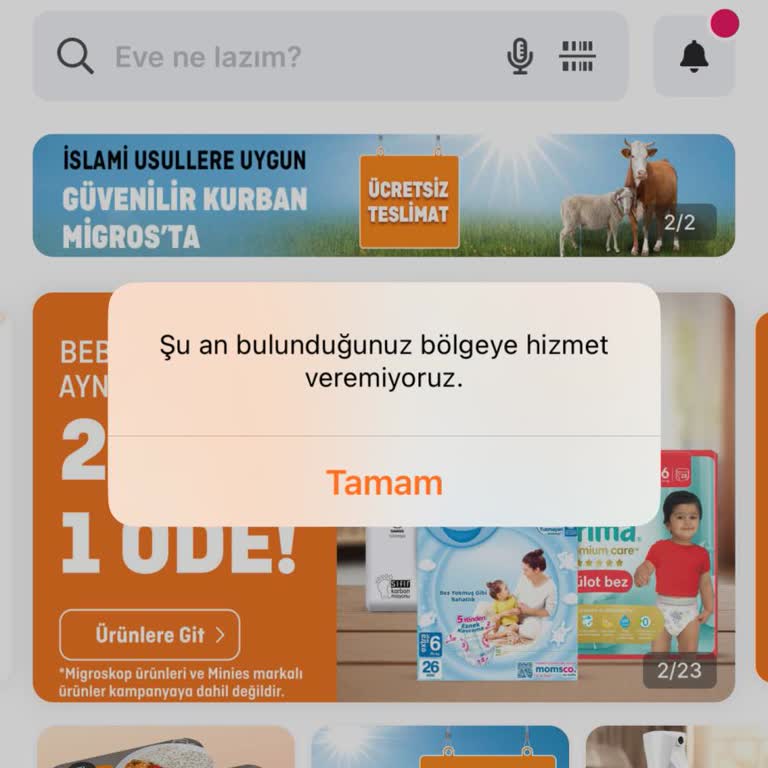Migros Sanal Alışveriş Hizmetinin Adresimizde Kaldırılmasına Anlam Veremiyorum