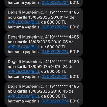 Apple Hesabımdan İzinsiz Para Çekildi, İade Talep Ediyorum