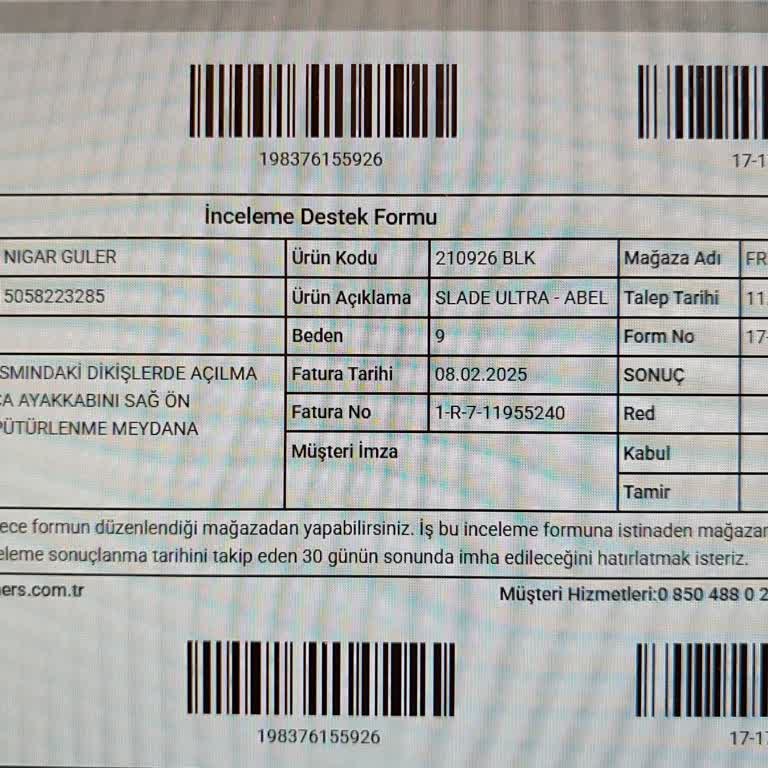 Kısa Sürede Dikişleri Açılan Ayakkabımın Garanti Talebi Reddedildi