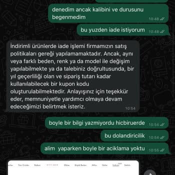 İade Politikasındaki Eksik Bilgi Nedeniyle Mağduriyet Yaşadım