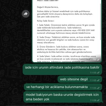 İade Politikasındaki Eksik Bilgi Nedeniyle Mağduriyet Yaşadım