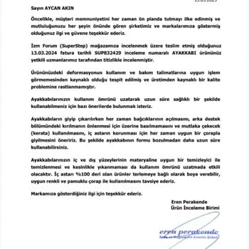 Aldığım Ayakkabının Her İki Tekinde Aynı Yerde Yırtılma Ve İlgisiz Mağaza Cevabı