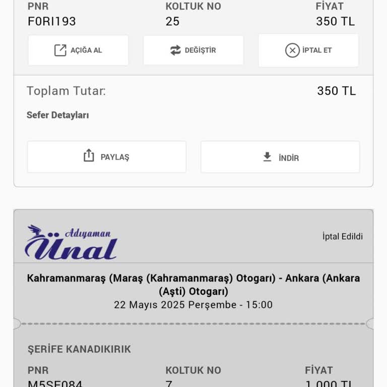 Bilet İptalinde İade Bankaya Yansımadı