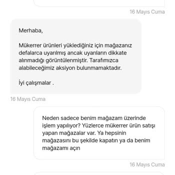Satıcı Hesabım Haksız Yere Mükerrer Ürün Gerekçesiyle Kapandı