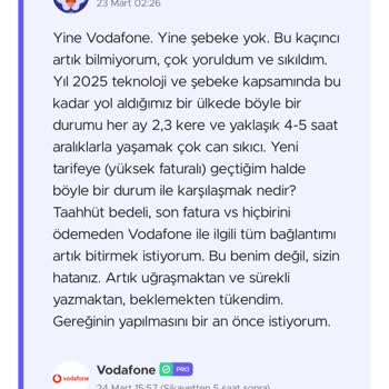 Vodafone Çekim Problemi Ve Cayma Bedeli Mağduriyeti: 6 Aydır Süren Sorunun Çözülmemesi