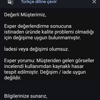 Karyola Destek Parçası Kırıldı, Garanti Kapsamı Dışında Bırakıldı