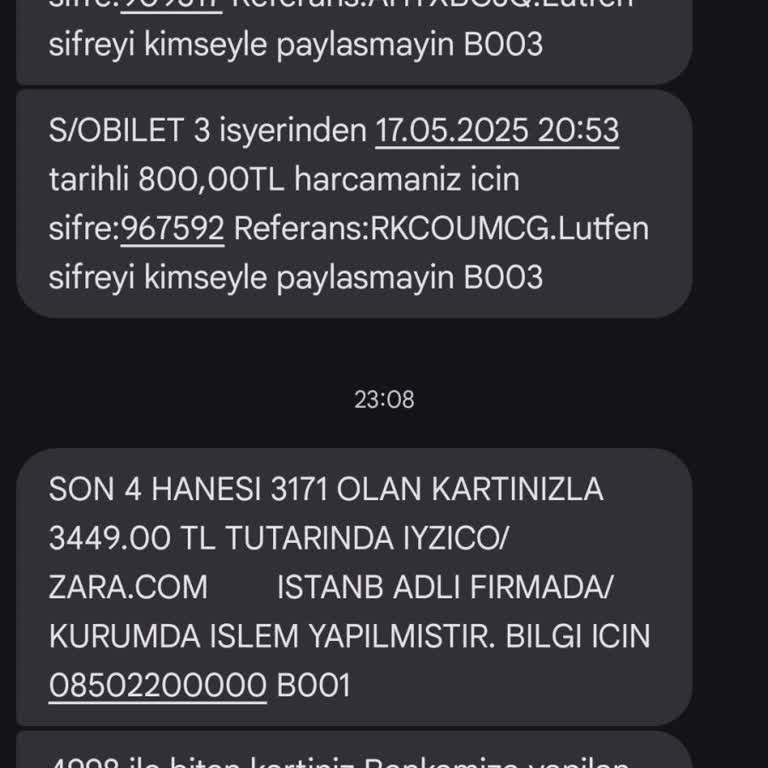 Haberim Olmadan Kredi Kartımdan Zara Alışverişi Yapıldı, Paramı Geri İstiyorum