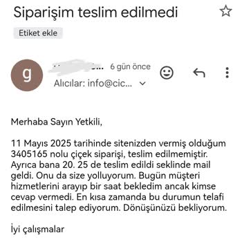 Anneler Günü'nde Ne Çiçek Var Ne Müşteri Hizmeti!