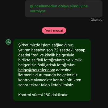 Zaferbet'te Kazanılan Paranın Ödenmemesi Ve Müşteri Hizmetlerinin İlgisizliği
