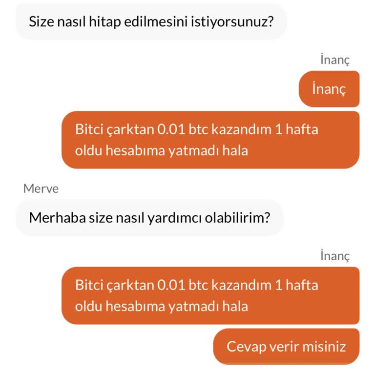 Bitci Borsasında Kazandığım Ödül Ödenmedi Sürekli Otomatik Cevap Alıyorum