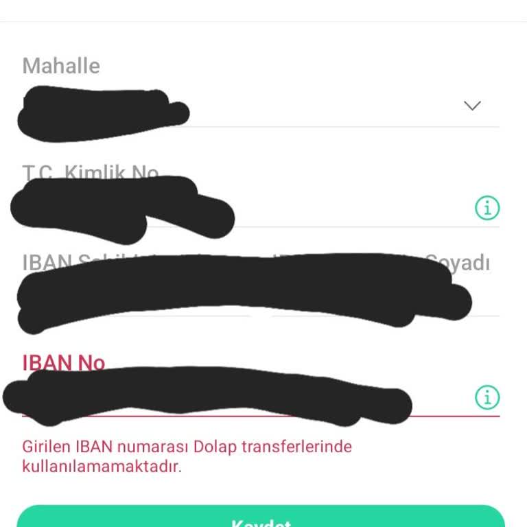 Dolap Uygulamasında Papara IBAN Kabul Edilmiyor, Hesap Doğrulama Sorunu