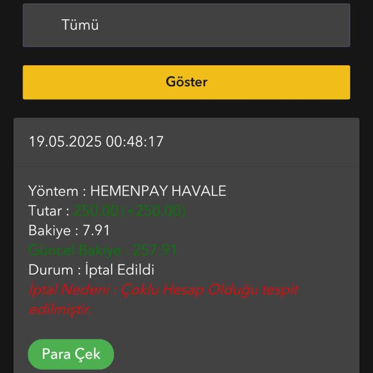 Kolaybet'te Bonus Çekiminde Yaşanan Ödeme Sorunu
