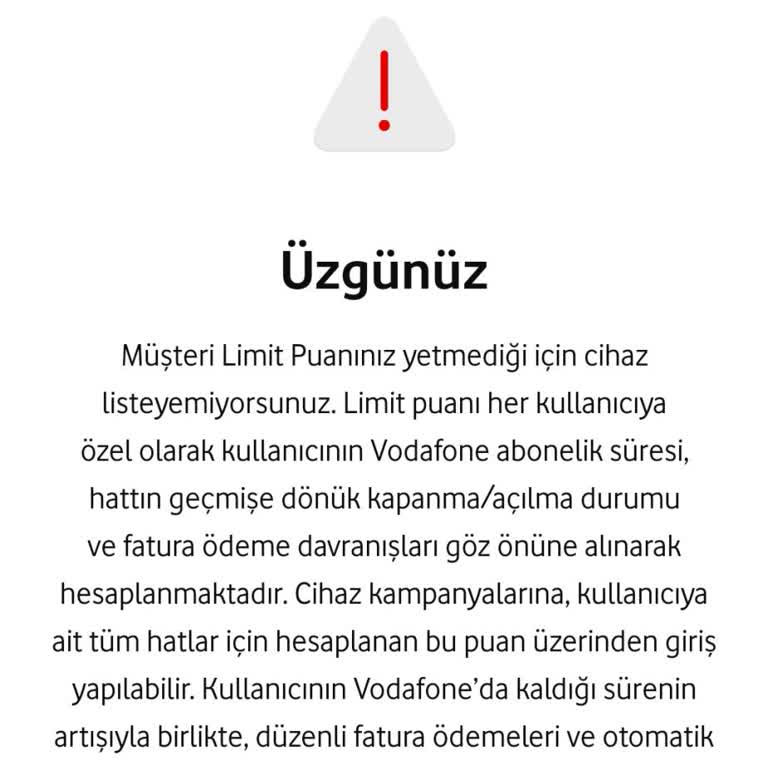 Düzenli Ödeme Yapmama Rağmen Cihaz Puanım Oluşmuyor