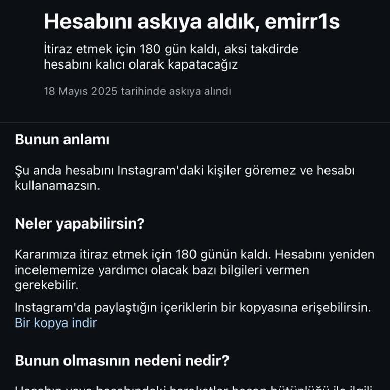 Instagram Hesaplarım Haksız Yere Sürekli Askıya Alınıyor