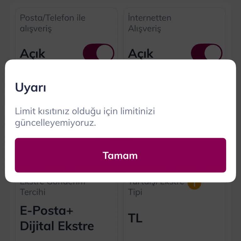 Kredi Kartı Yapılandırma Sonrası Limitim Hâlâ Sıfırlandı Güncelleme Yapılmıyor