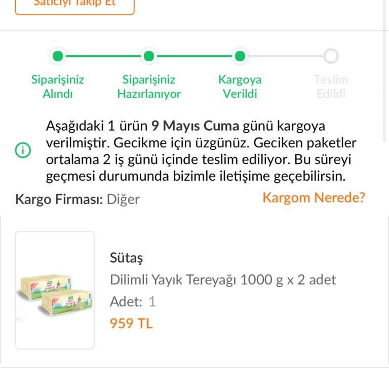 Teslim Edilmeyen Tereyağı Ve İletişimsiz Satıcı Mağduriyeti