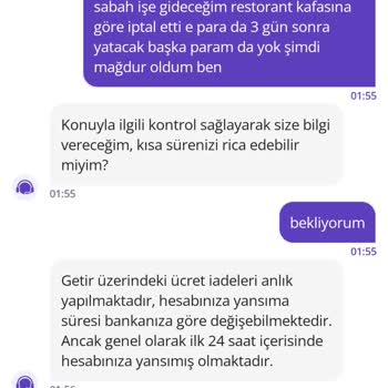 Gece Siparişi İptali Ve Yetersiz Müşteri Hizmeti Nedeniyle Mağduriyet