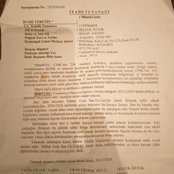 Sahte Evrakla Sigorta İşlemi Ve Mağduriyet