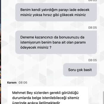 Deneme Bonusu Sonrası Ödeme Yapılmadı, Belge Talep Edildi
