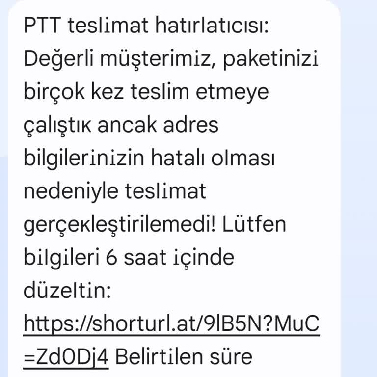 PTT Adıyla Gelen Mesajda Kişisel Verilerim Kötüye Kullanıldı
