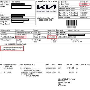 Kia Sportage Fren Sorunu Ve Garanti Kapsamı Mağduriyeti