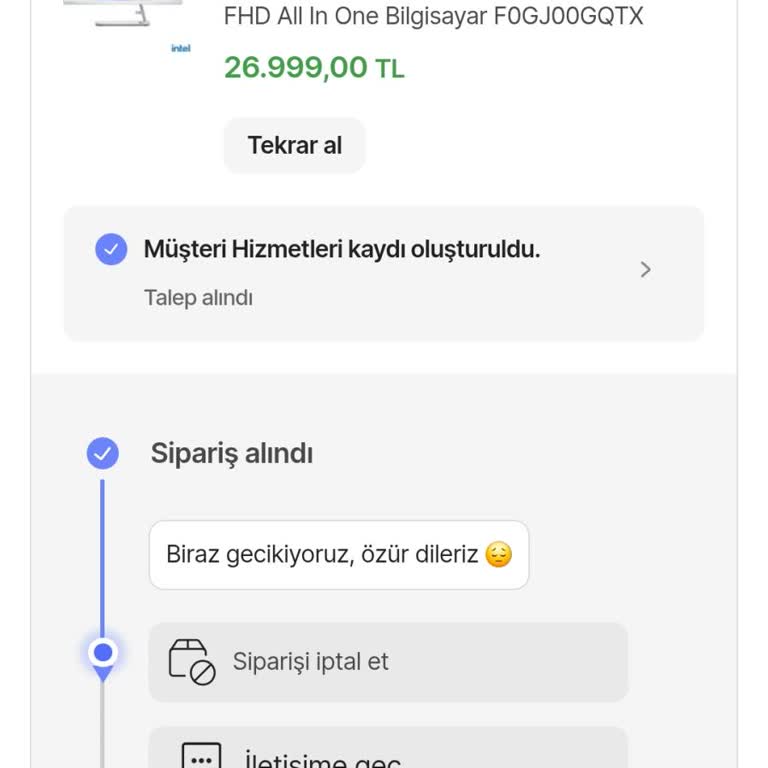 Sipariş Verdiğim Lenovo All İn One PC Teslim Edilmedi, Fiyatı Yükseldi